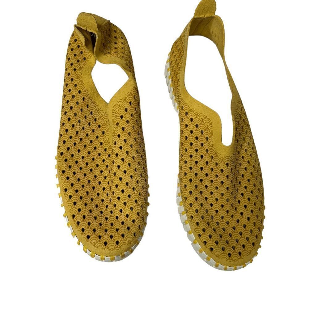 Ilse Jacobsen tulip laser cut yellow shoe womens 39 8.5 9 golden rod - Picture 4 of 9